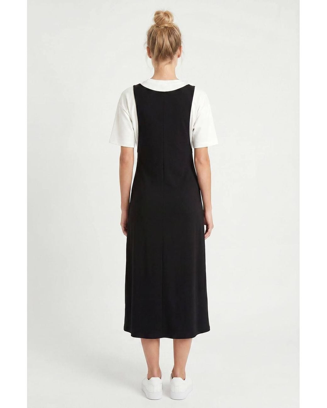 Happiness İstanbul Black Sleeveless Midi Jersey Slip Dress