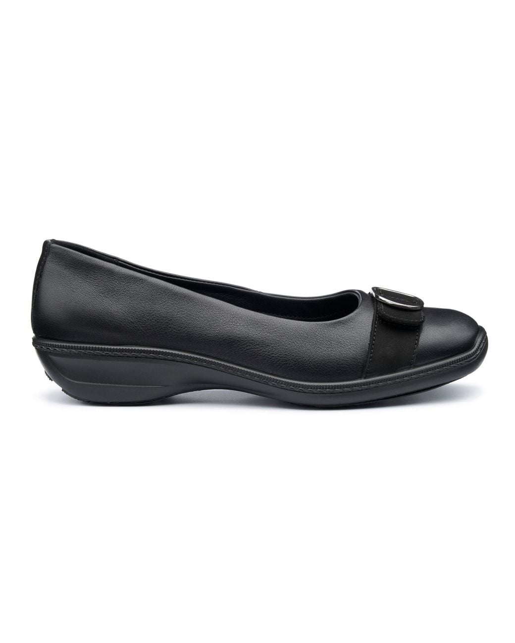 Hotter Black Wide Fit 'Grace' Ballet Pumps