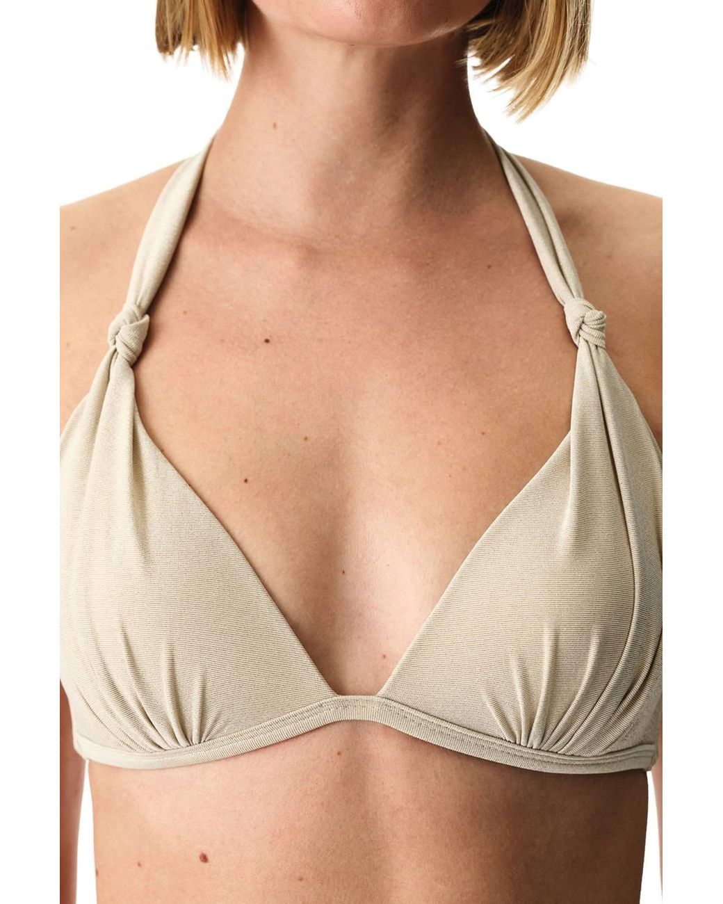 Penti Natural Devon Ruched Shimmery Bikini Top