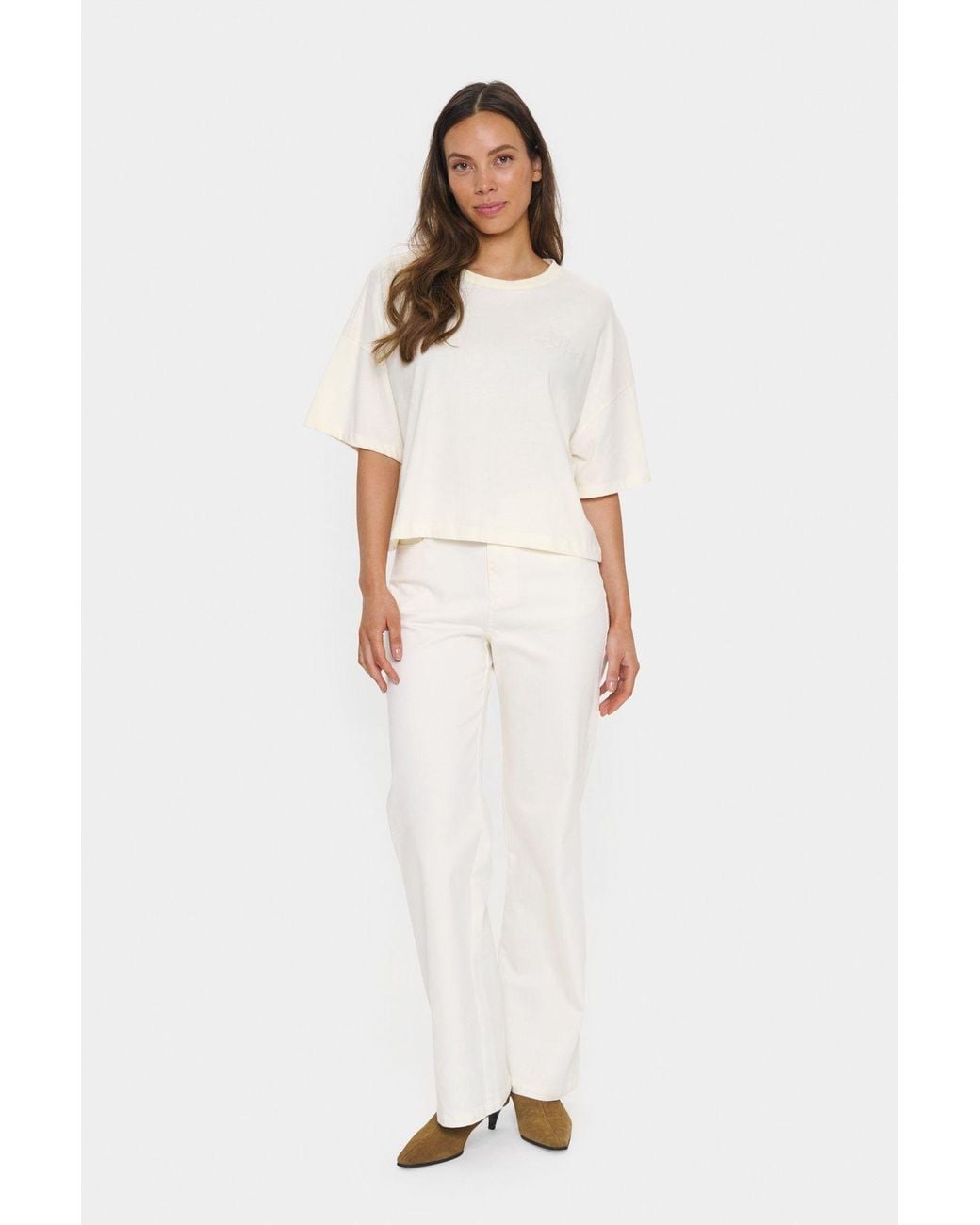 Saint Tropez White Jalinusz Boxy Fit T-Shirt