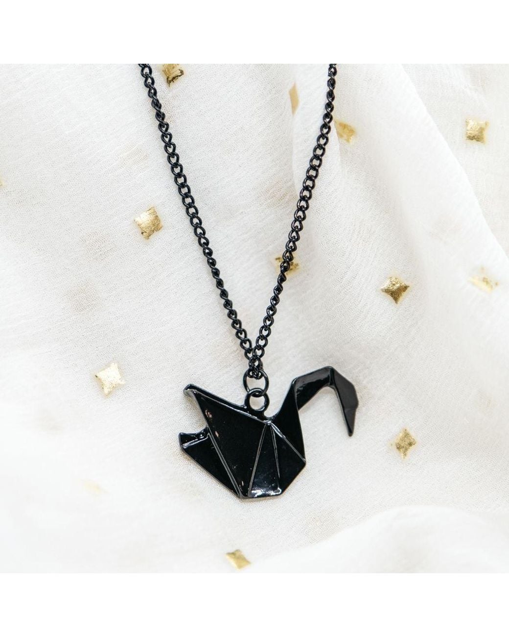 The Colourful Aura Brown Large Paper Cranes Swan Origami Pigeon Bird Animal Pendant Necklace