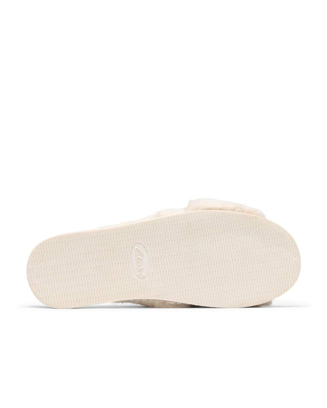 Clarks Natural Myra Mule Cream Slip Ons, Slippers