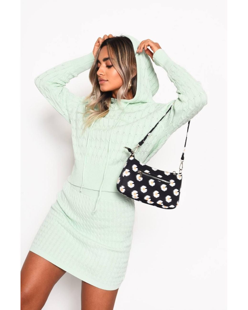Shnoo White Knitted Mini Skirt