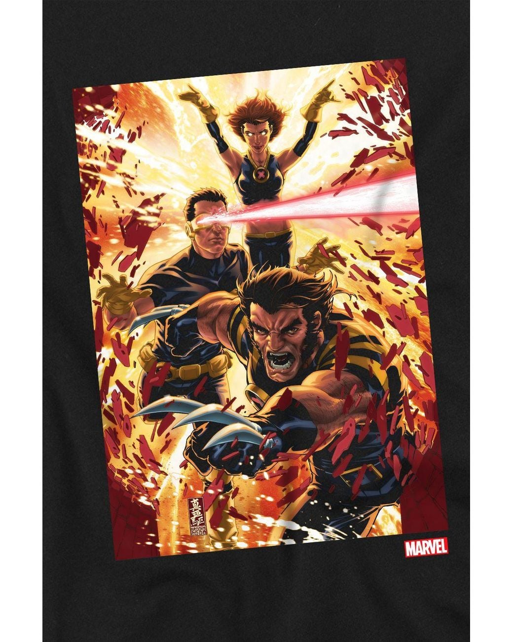 Marvel Gray Wolverine Cyclops Jean Cover T-Shirt for men