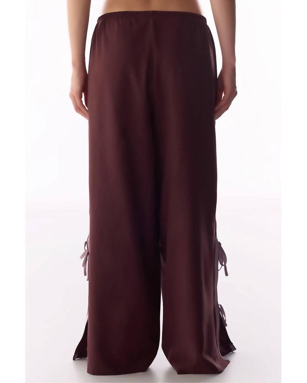 Penti Red Ribbon Detail Wide-Leg Parachute Trousers