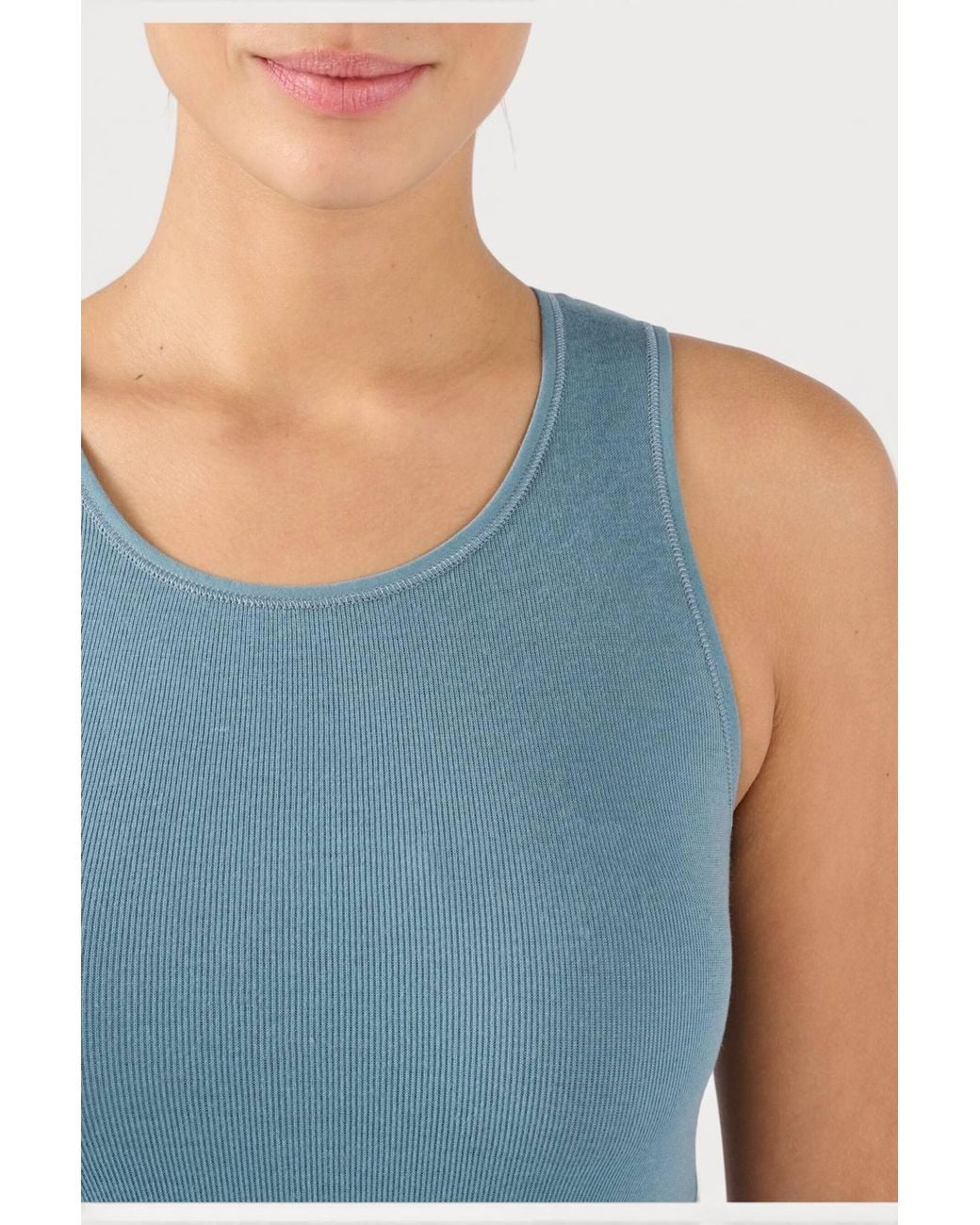 DAMART Blue Medium Warmth Sleeveless Thermal Longline T-Shirt
