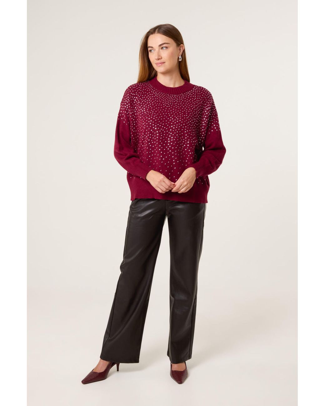 Blue Vanilla Red Long Sleeve Round Neck Jumper