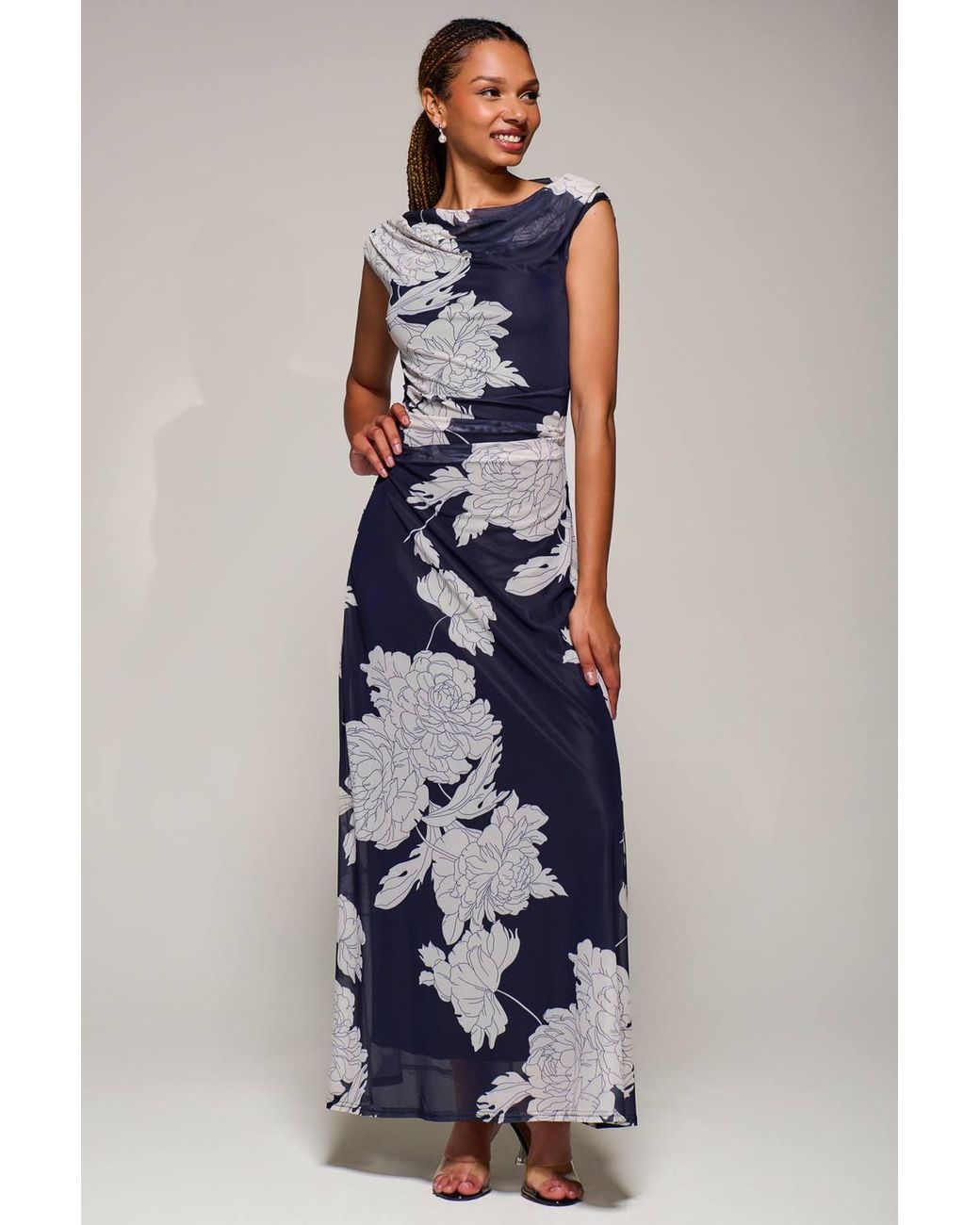 Jolie Moi White Multiway Neckline Mesh Maxi Dress