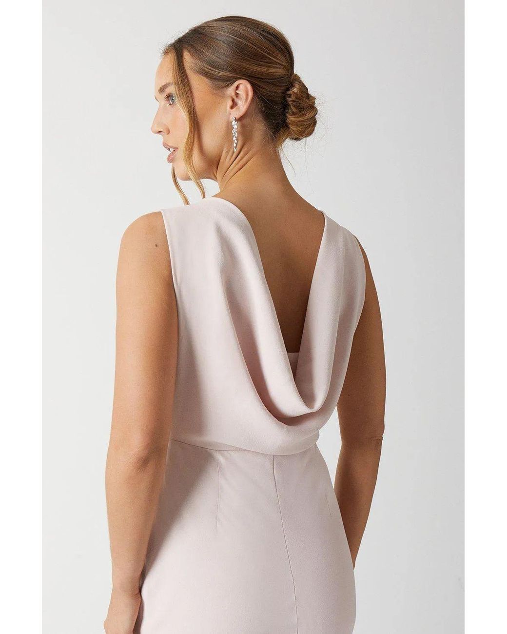 Coast Pink Honoured Sleeveless Cowl Back Maxi Bridesmaid Dress