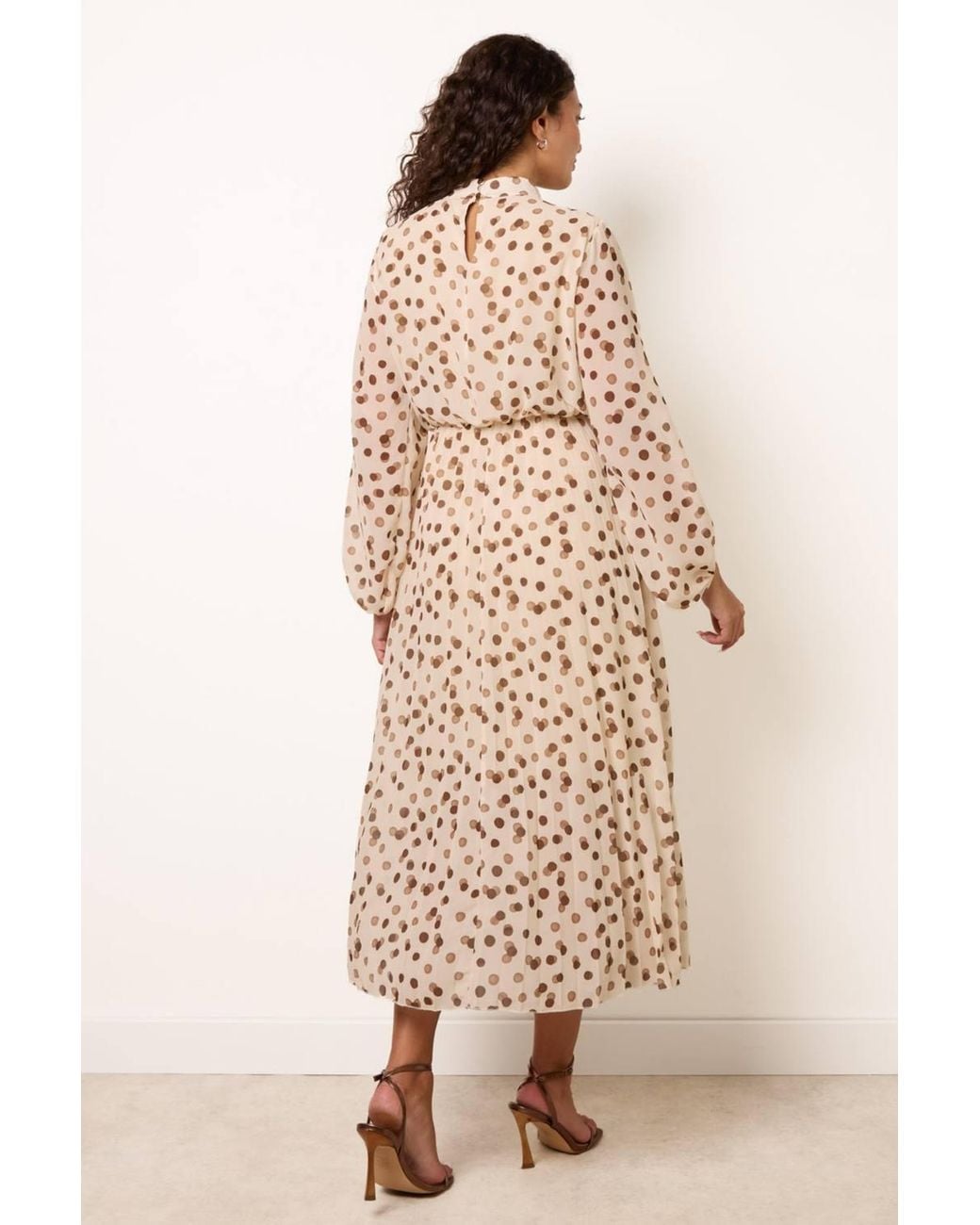 Blue Vanilla Natural Long Sleeve Turtleneck Midi Dress