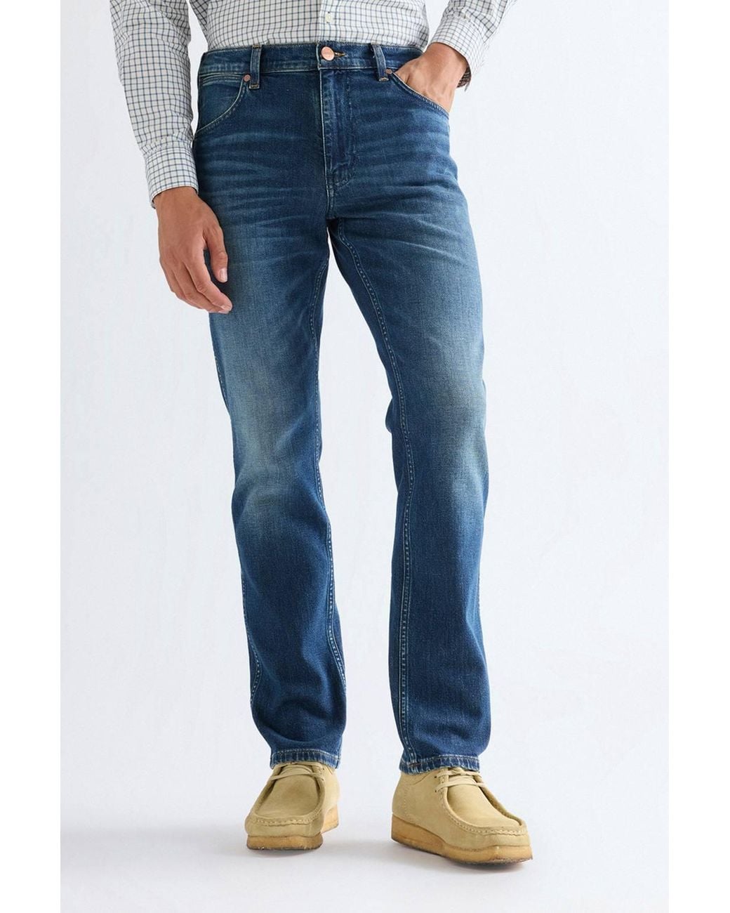 Wrangler Blue Greensboro Straight Fit Jeans Stormforge for men
