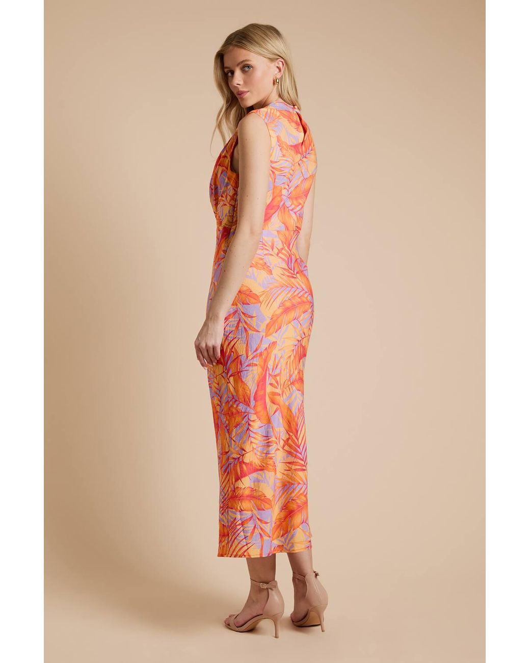 Dorothy Perkins Pink Cowl Neck Sleeveless Midi Dress