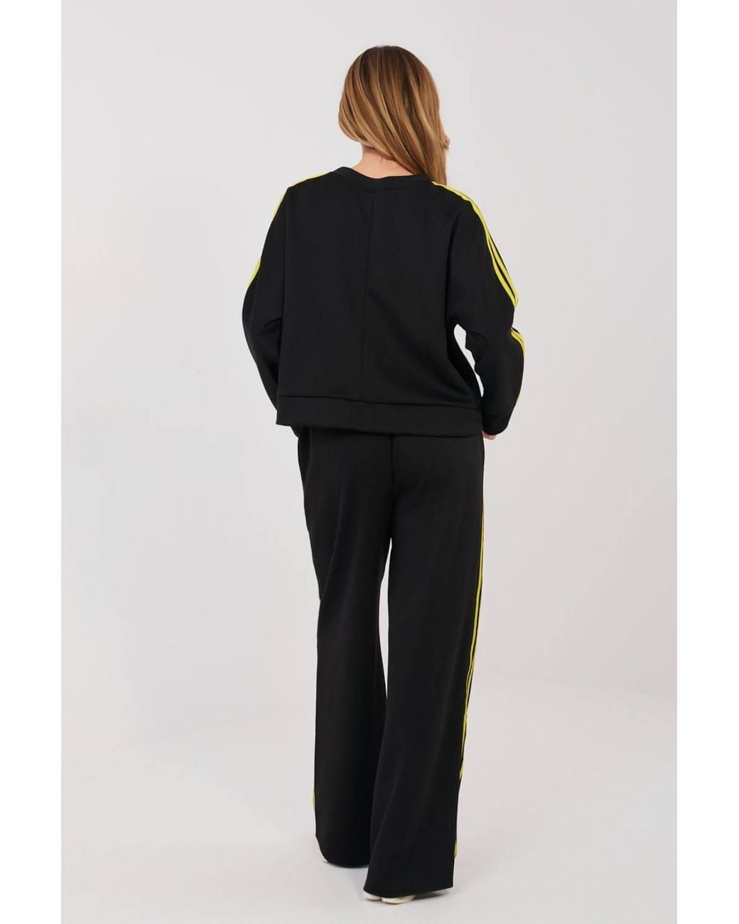 Love Lace Black Viscose High Waisted Elasticated Waist Sweatshirt Tracksuit