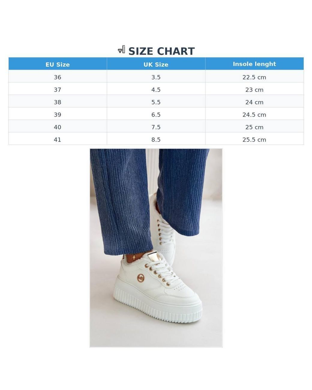 Love Lace Blue Platform Warm Lined Faux Leather Chunky Trainers