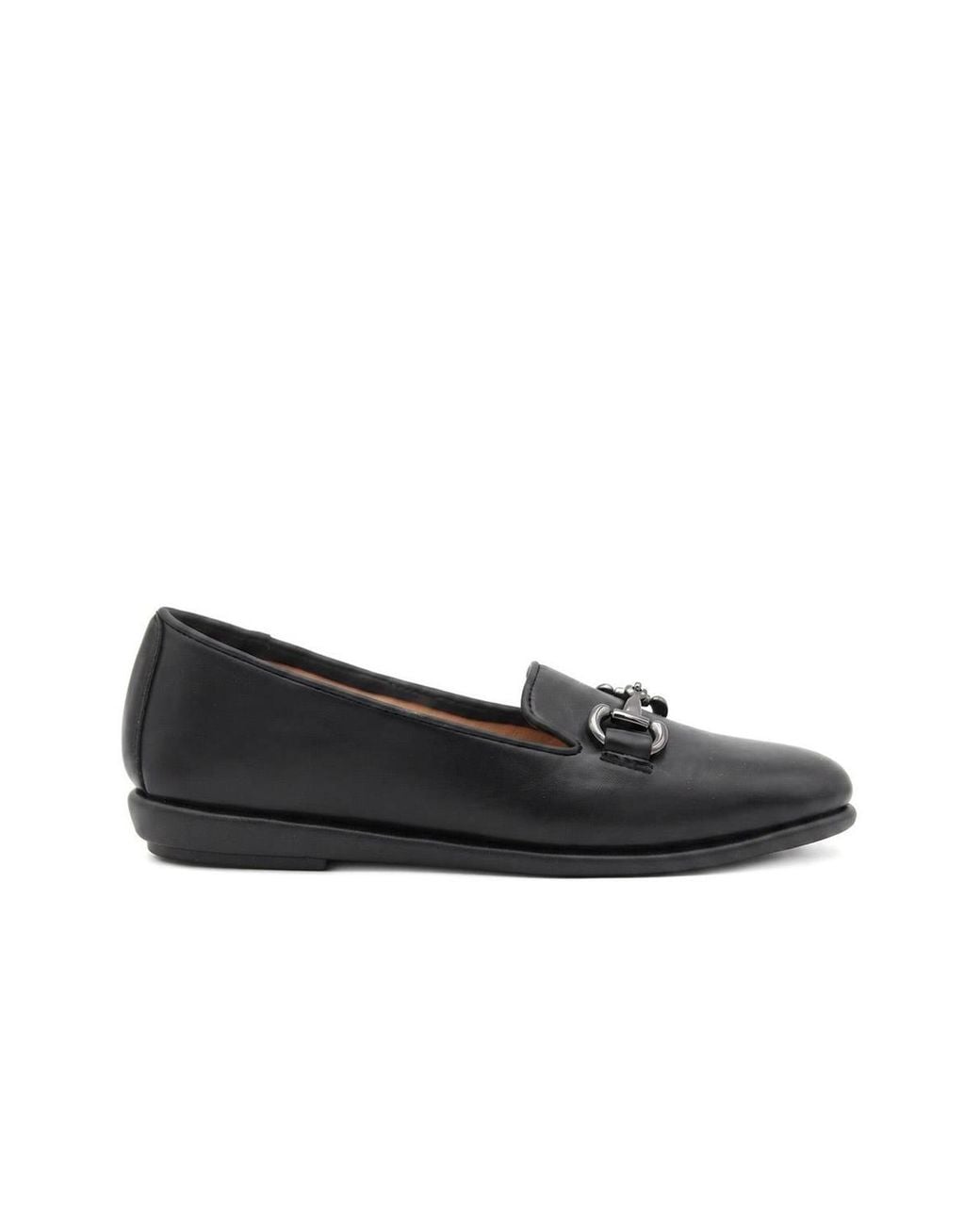 Pavers Black Elegant Wedge Loafers