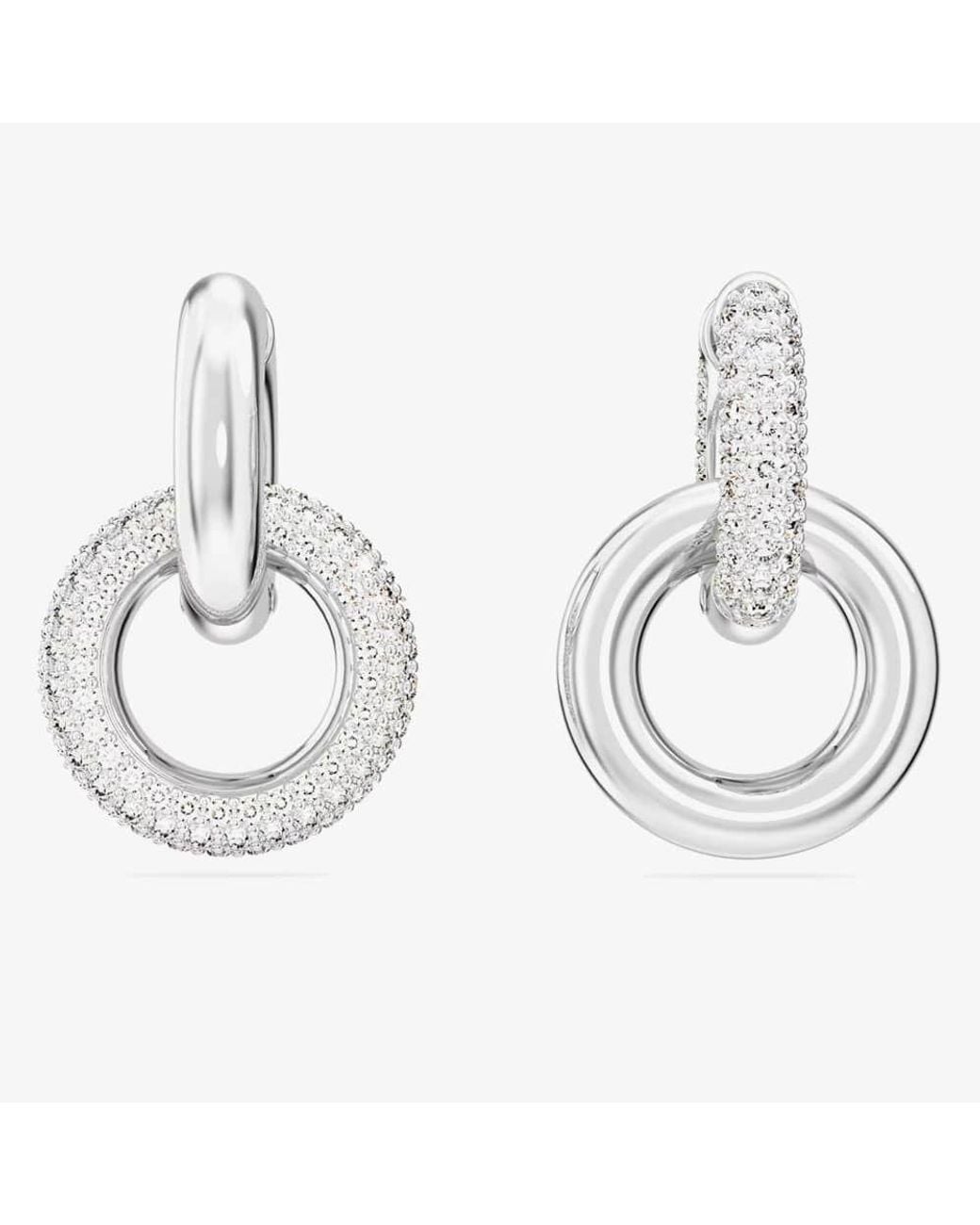 Swarovski Metallic Dextera Interlocking Loop Rhodium Plated Earrings 5671807