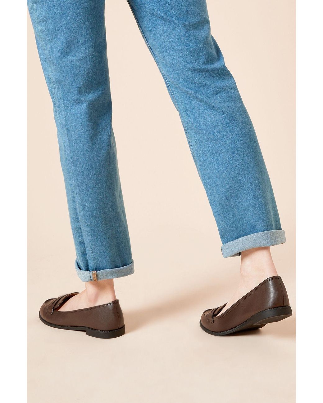 Dorothy Perkins Blue Wide Fit Lara Penny Loafers