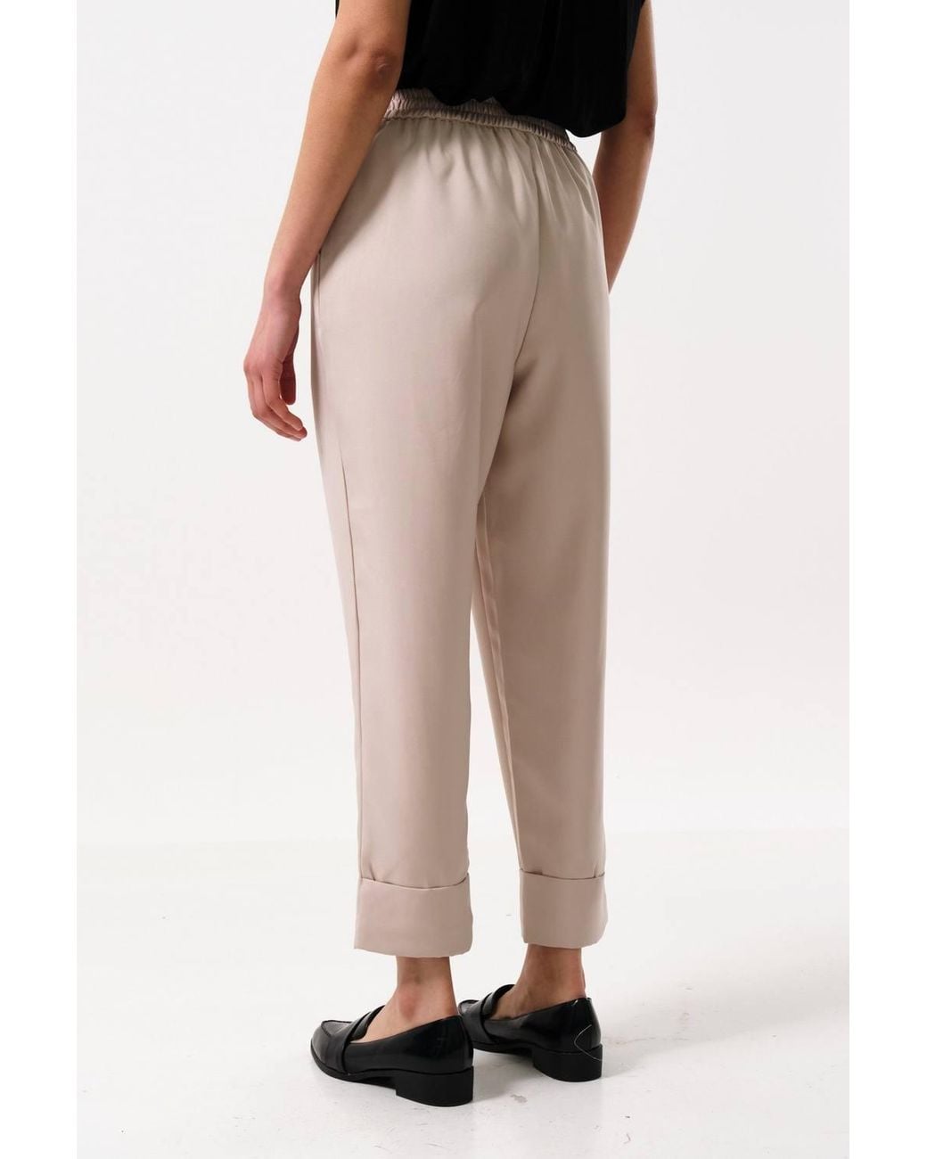Louche Natural Bayeux Satin Back Crepe Trouser