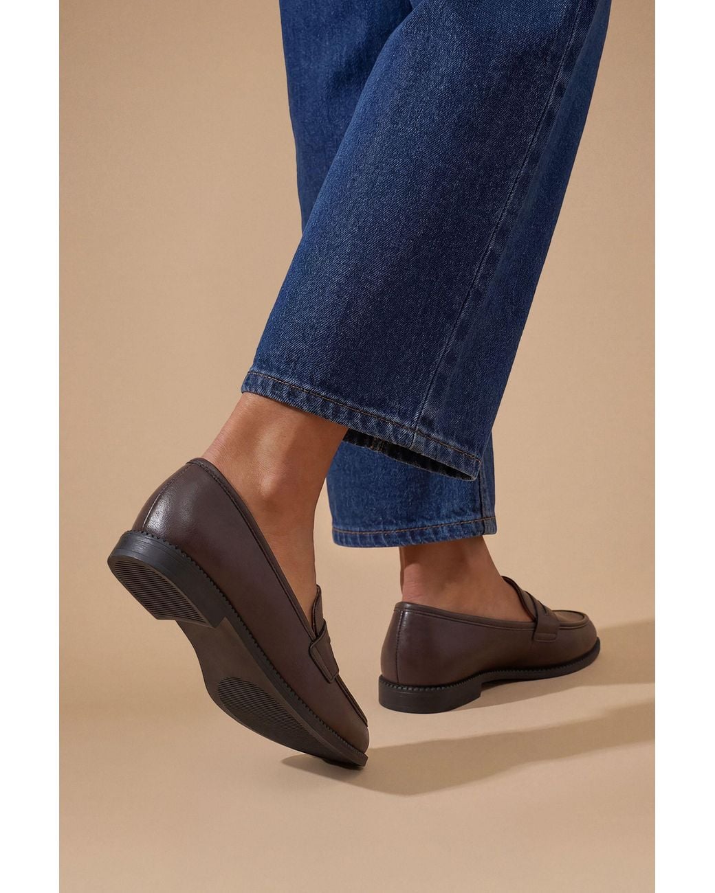Dorothy Perkins Blue Wide Fit Lara Penny Loafers