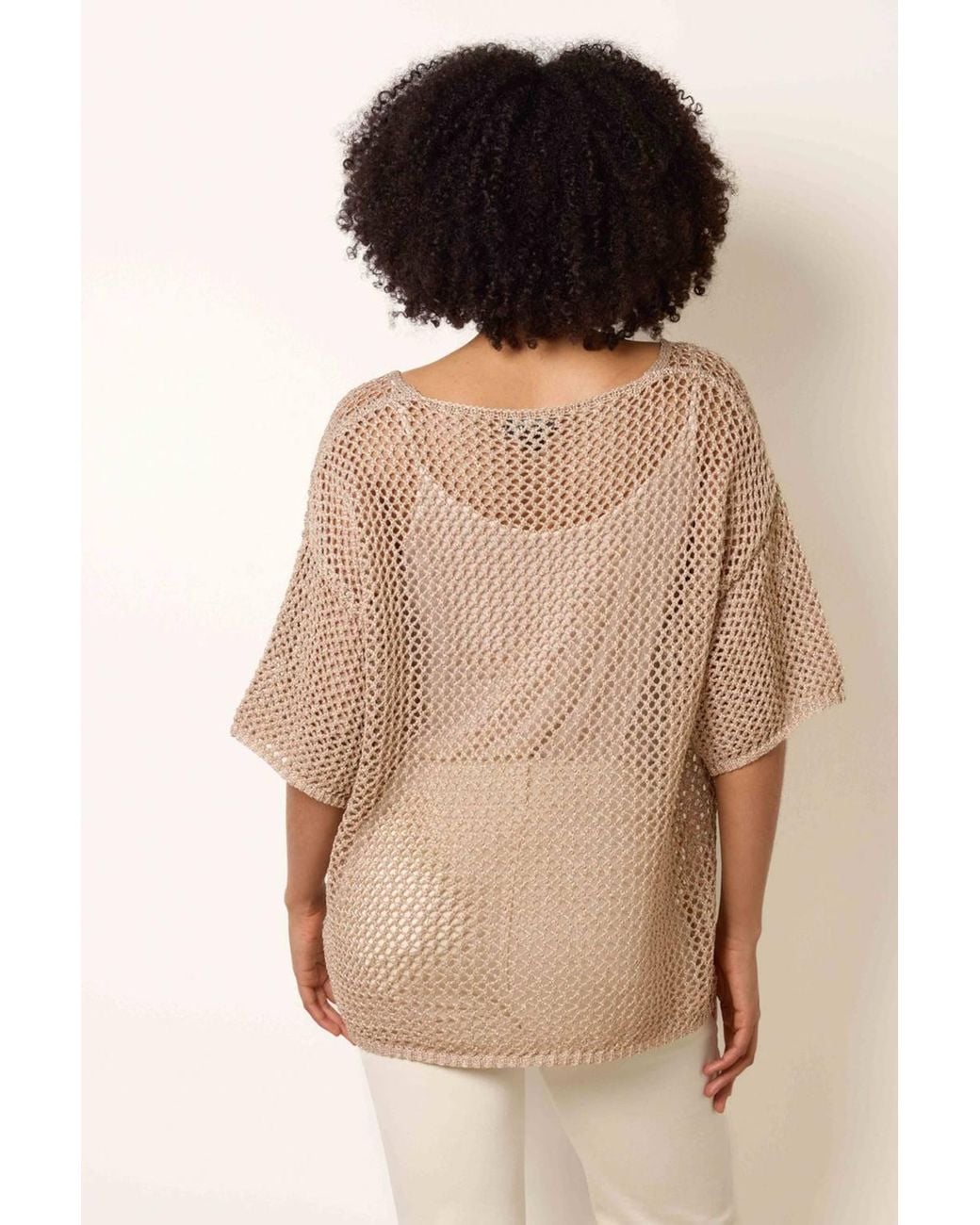 Blue Vanilla Brown Short Sleeve Round Neck Top