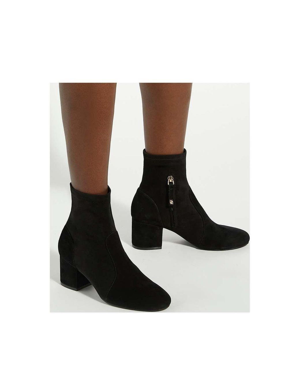 Dune Black 'Olianna' Suede Ankle Boots