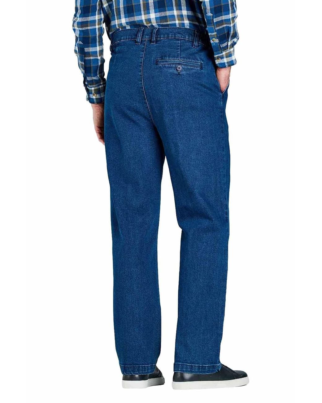 Chums Blue High-Rise Denim Elasticated Waist Stretch Fabric Cotton Jeans for men