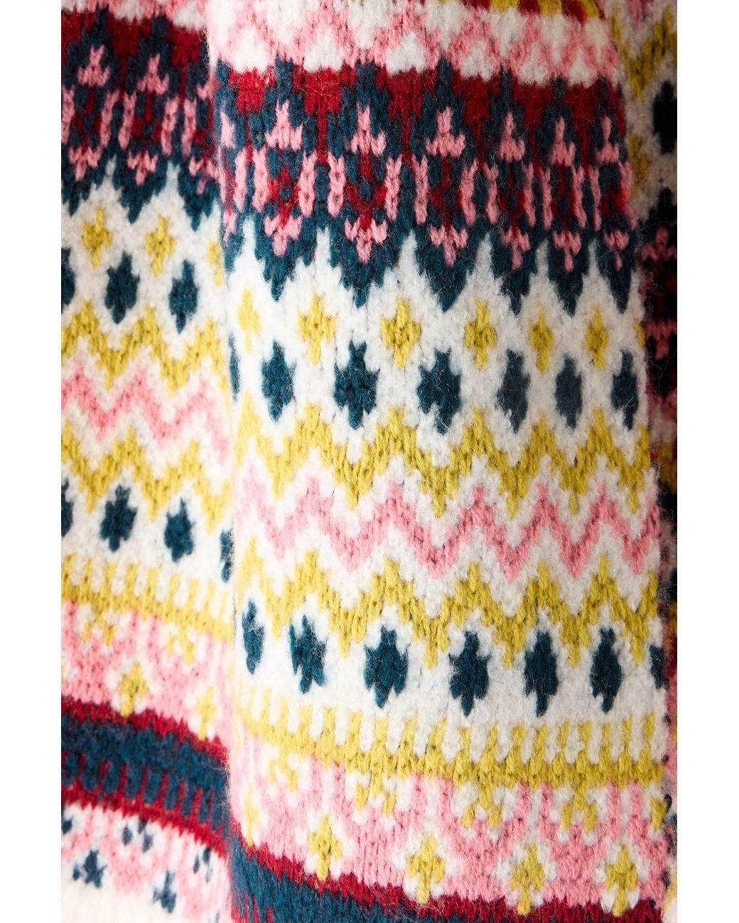 Joe Browns White Funky Fairisle Chunky Knit Scarf