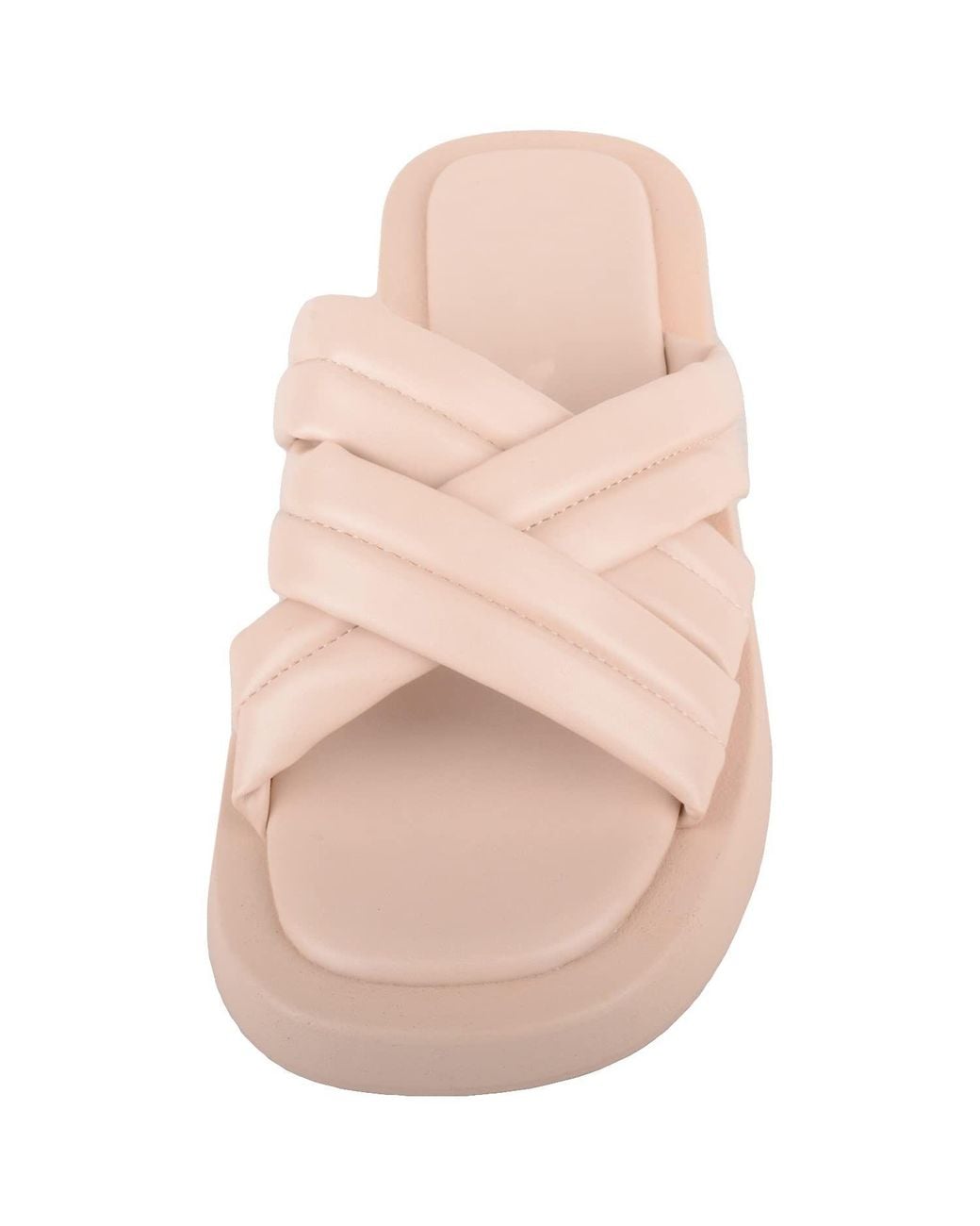 Absolute Footwear Pink Chunky Cross Over Summer Holiday Beach Sliders Sandals