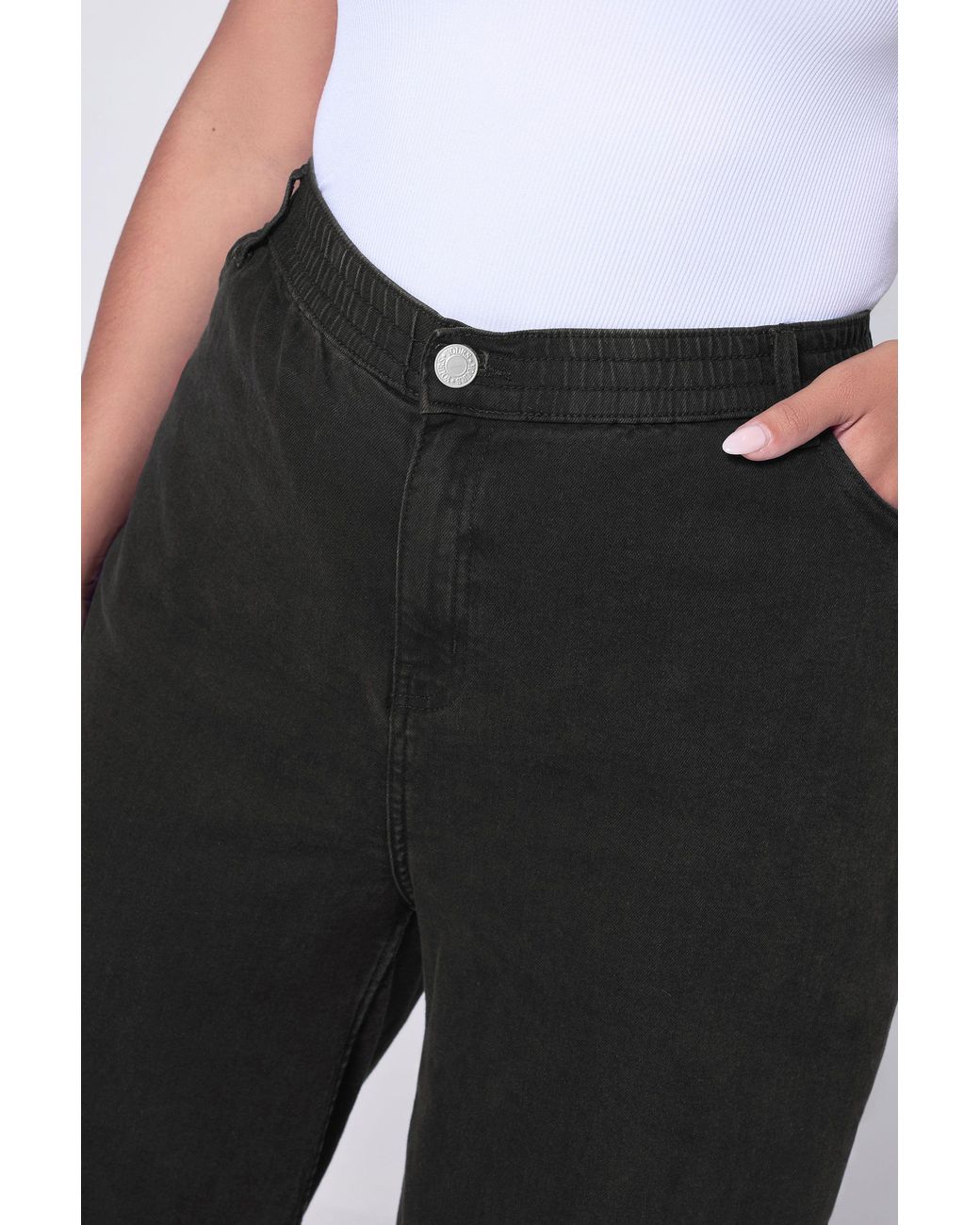 Yours White Wide Leg Slouchy Jeans