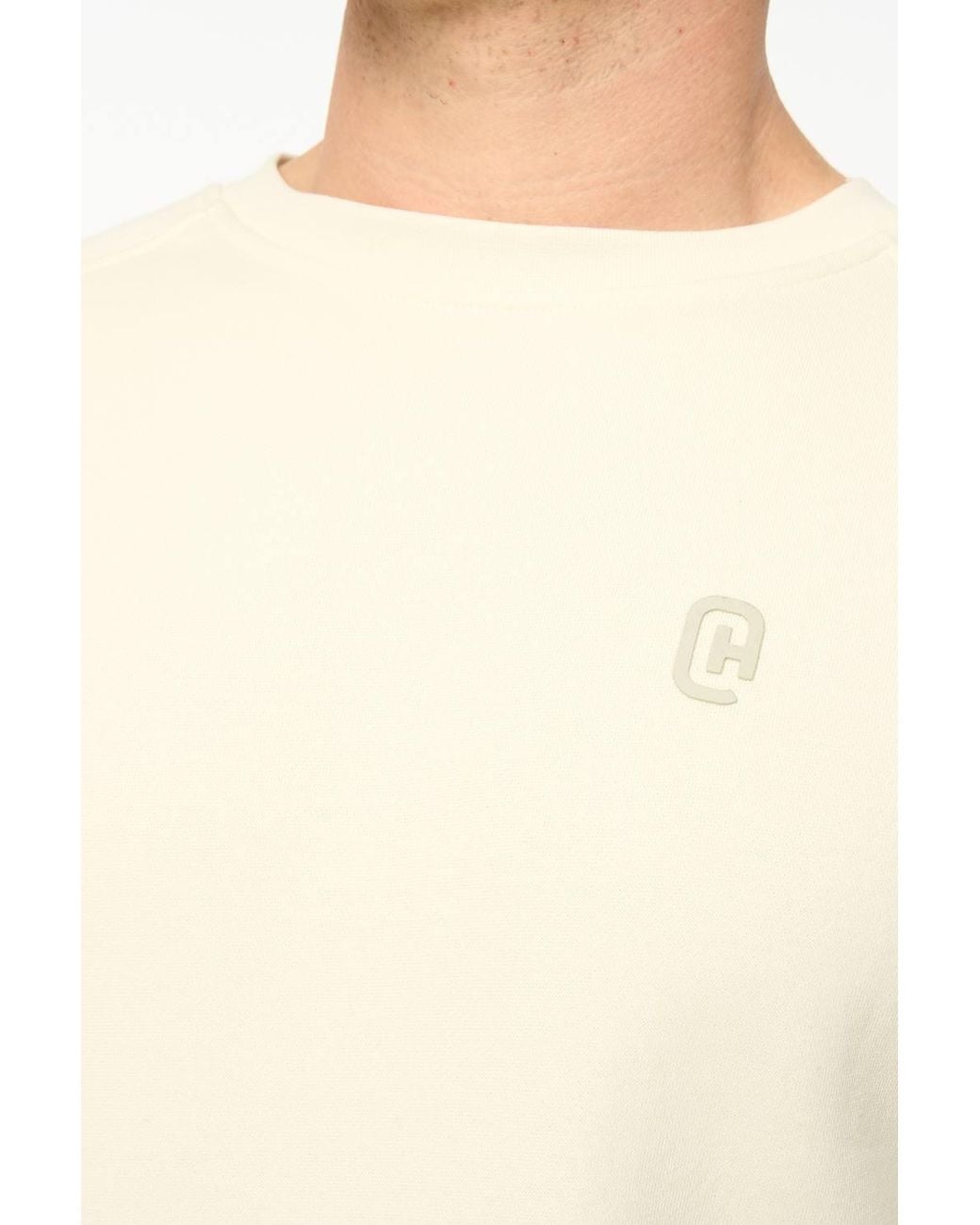 Crosshatch White Cresswill Crew Neck Sweatshirt With Contrast Sleeves for men