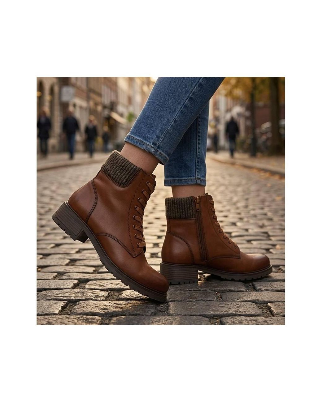Pavers Brown Breathable Leather Boots