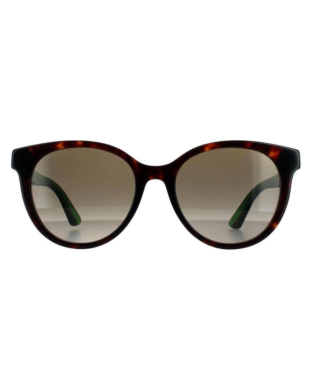 Gucci Brown Round Havana With & Gradient Sunglasses
