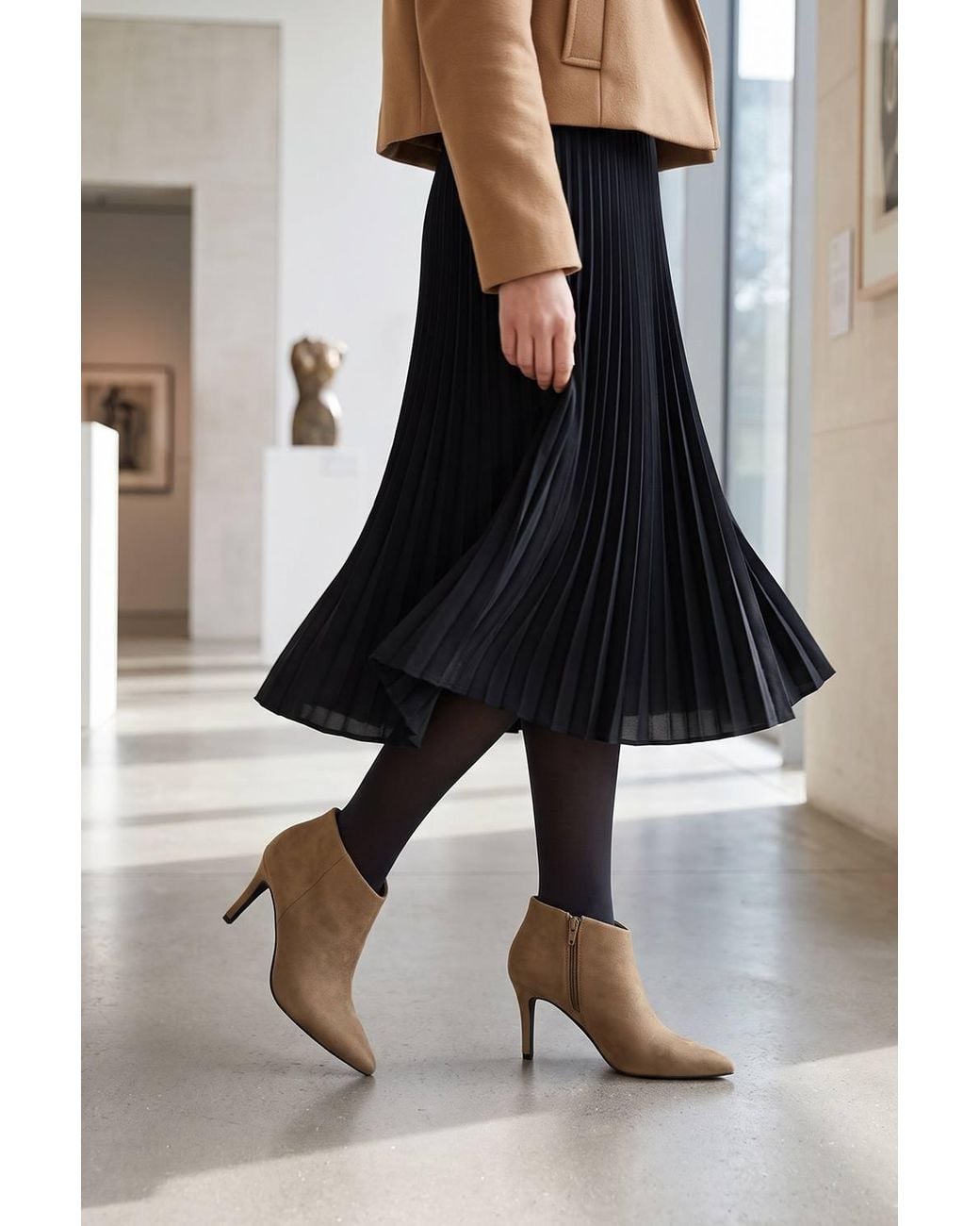 Spot on Black Pointed Toe Stiletto Heel Ankle Boots