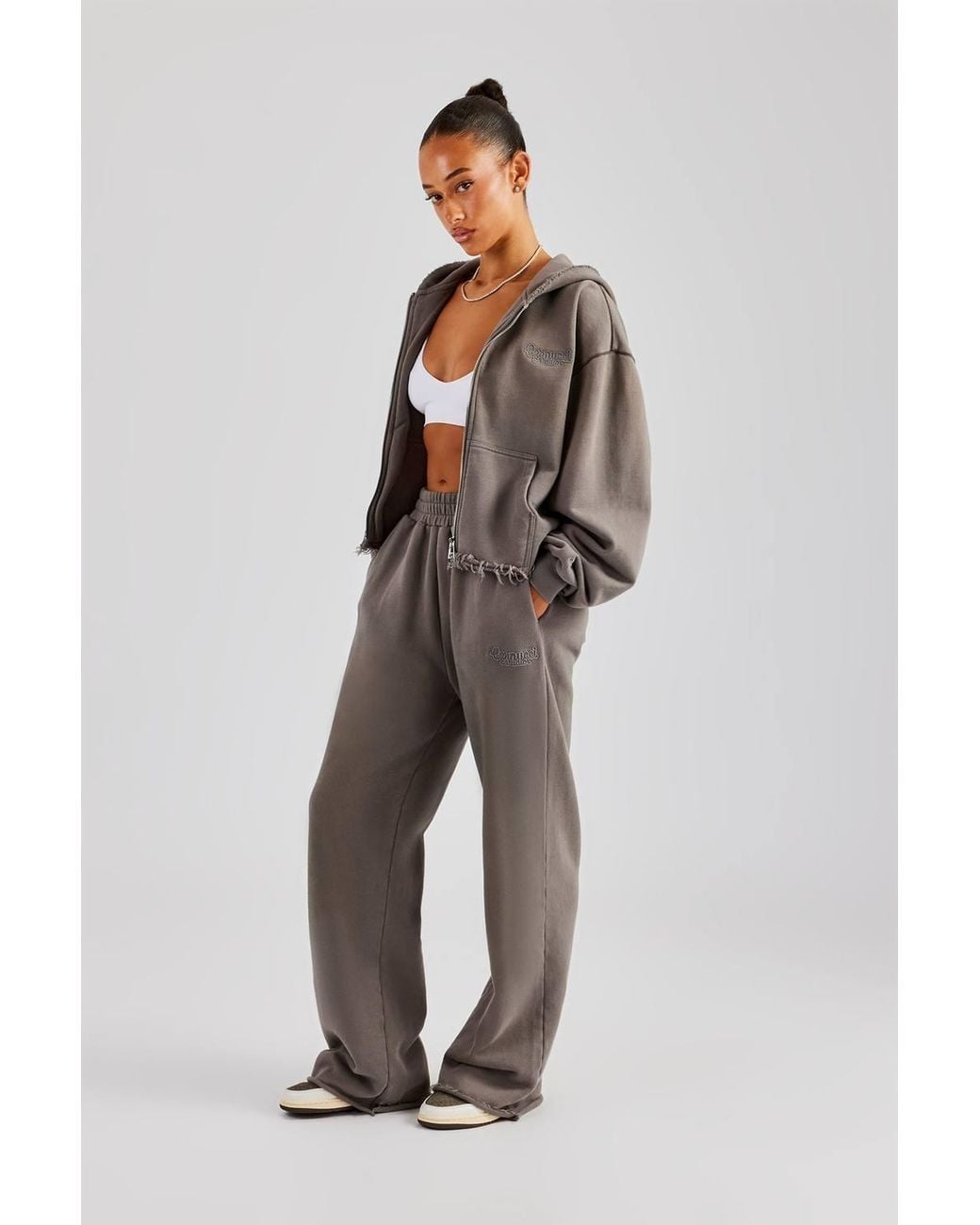 CERNUCCI Gray Washed Wide Leg Jogger