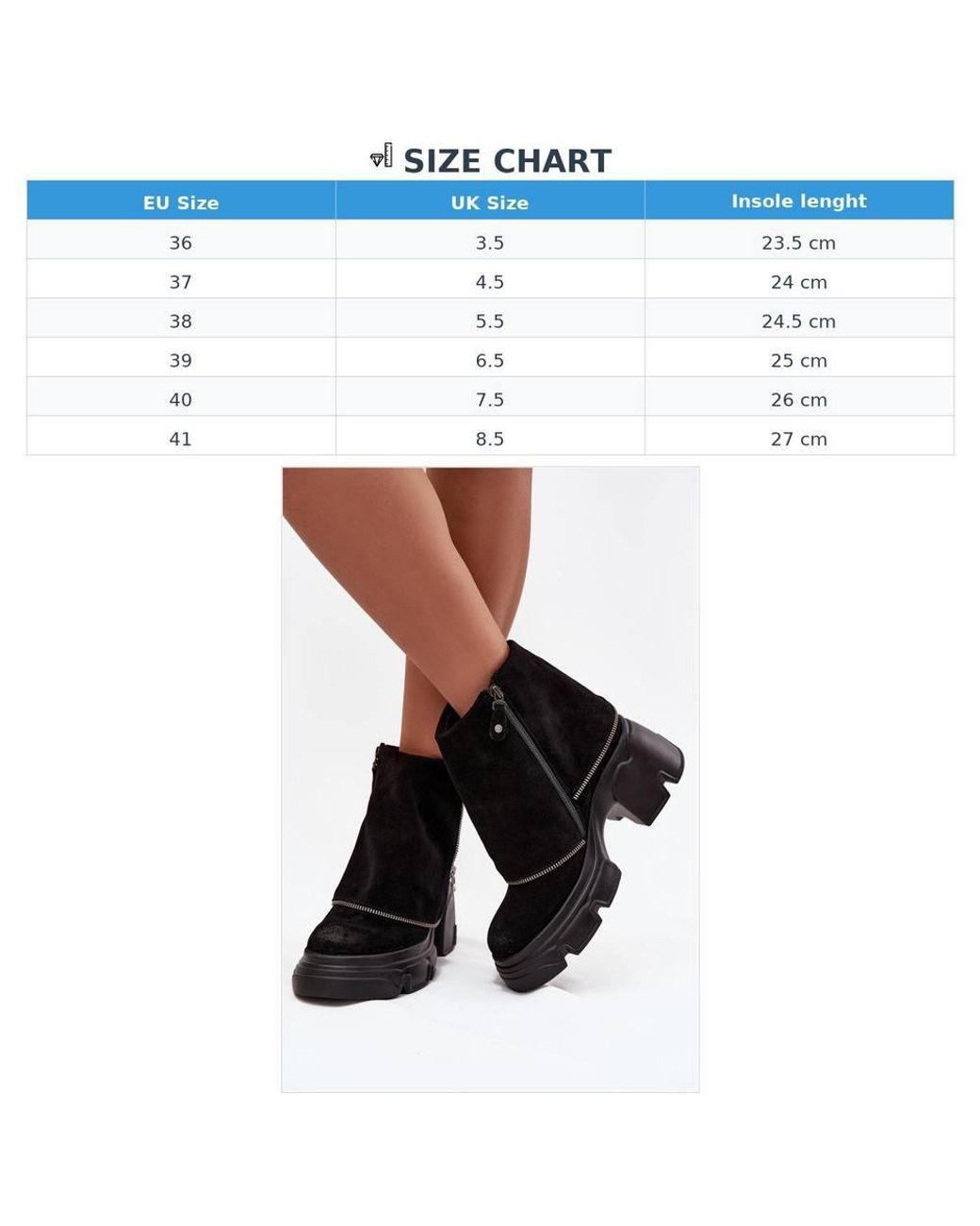 Love Lace Black Platform Block Heel Ankle Boots With Zip