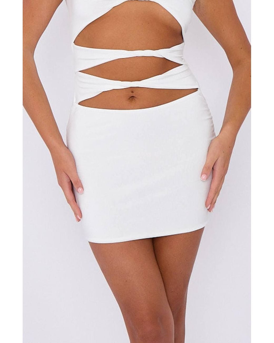 Stylewise White Cut Out Twist Front