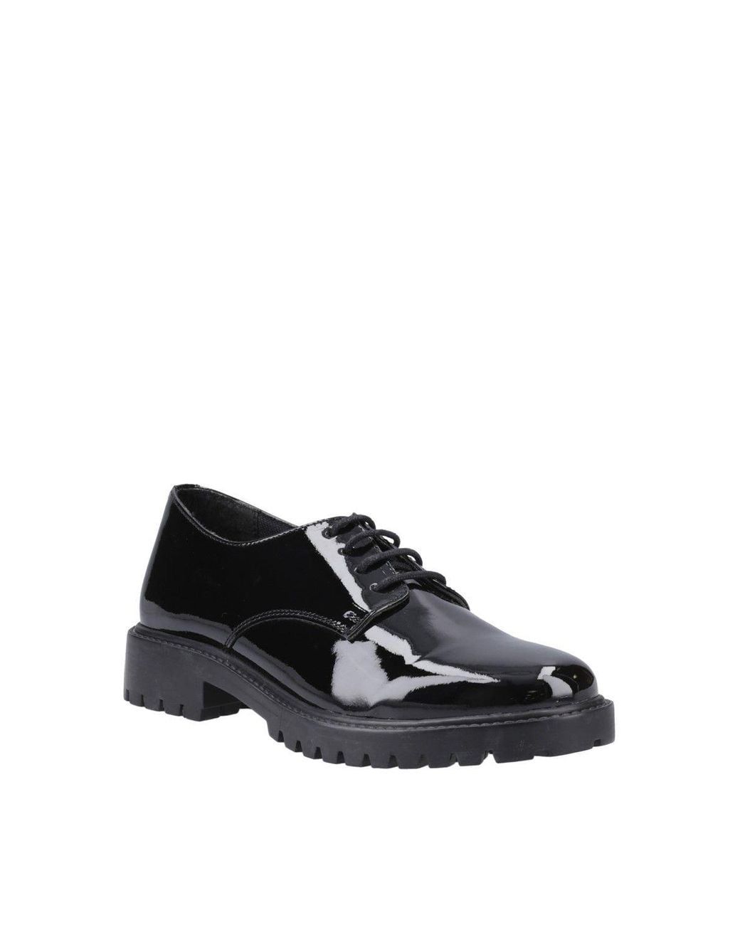 Hush Puppies Black Aubrey Lace Up Patent Senior
