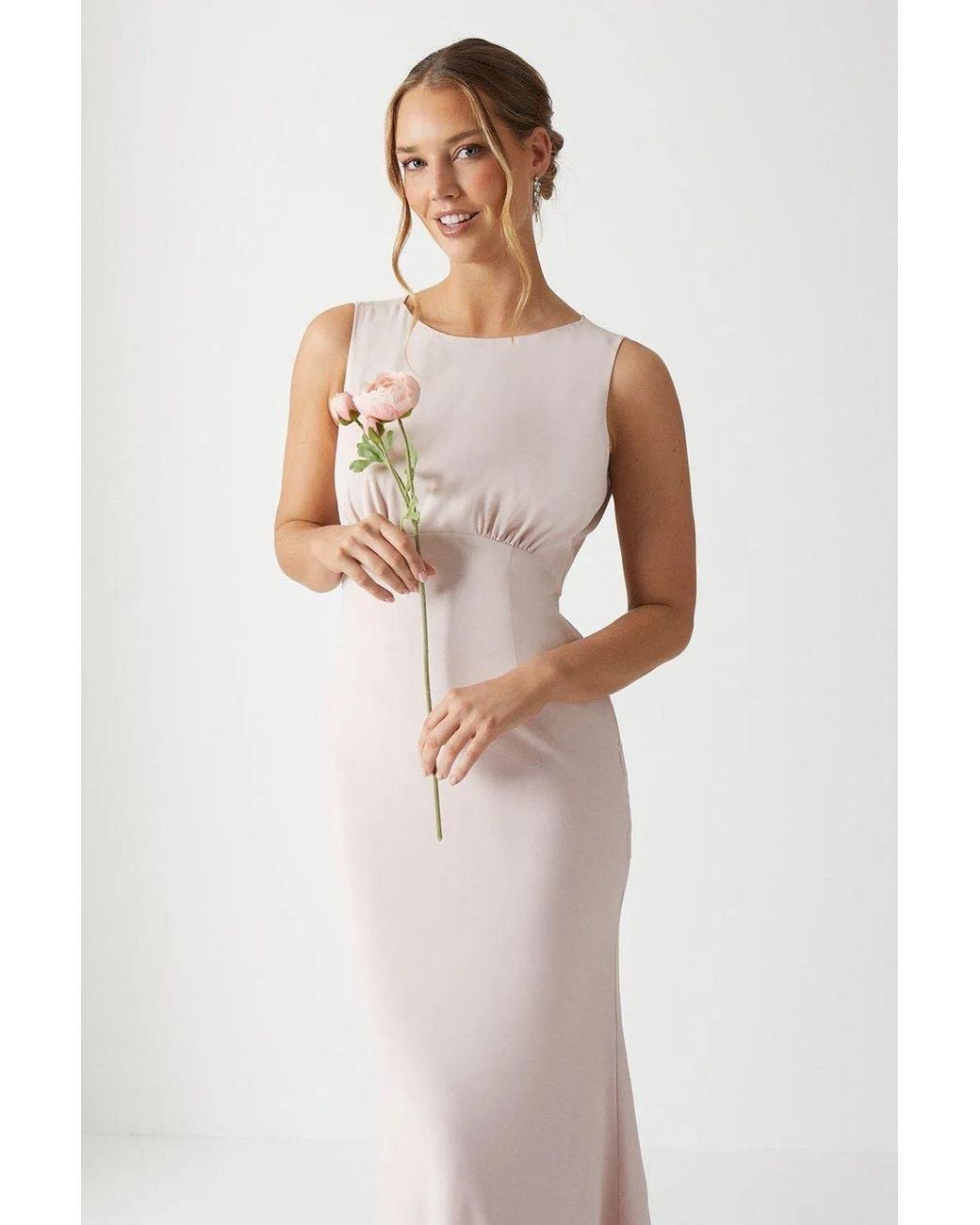 Coast Pink Honoured Sleeveless Cowl Back Maxi Bridesmaid Dress