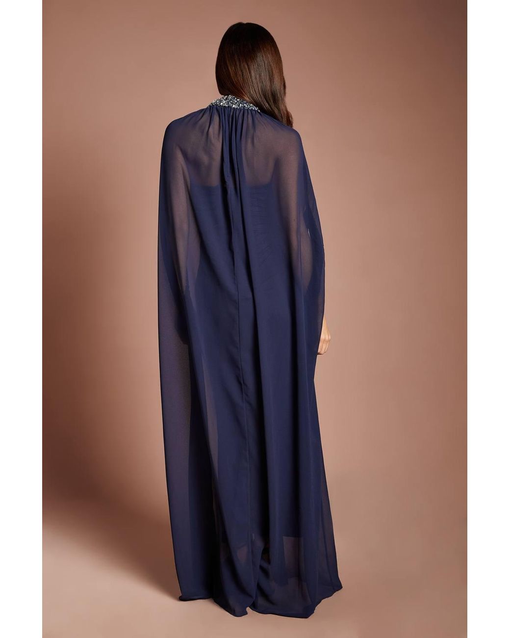 Coast Blue Muse Chiffon Cape Dress