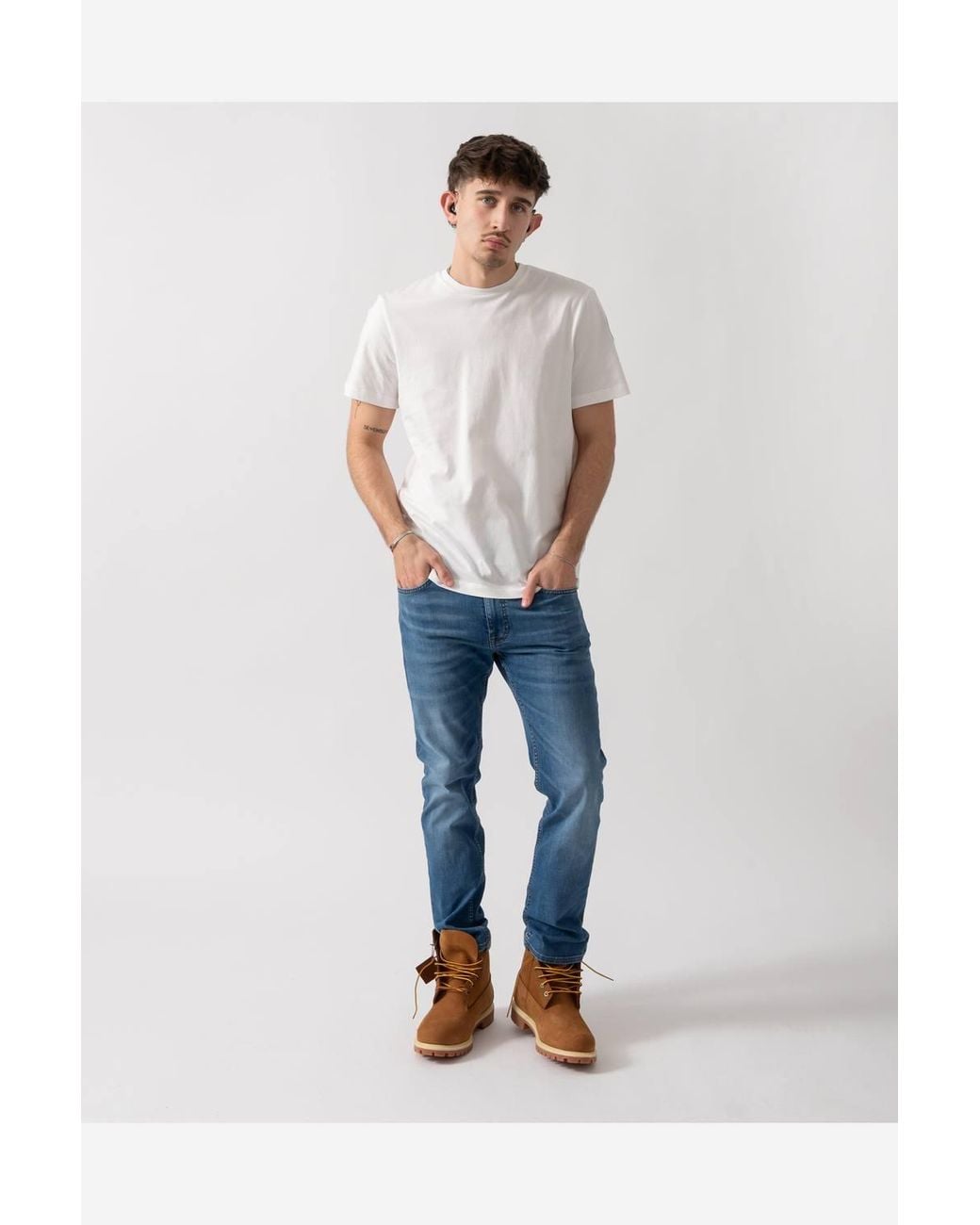 Parajumpers White Short Sleeve Crew Neck Logo Detail T-Shirt for men