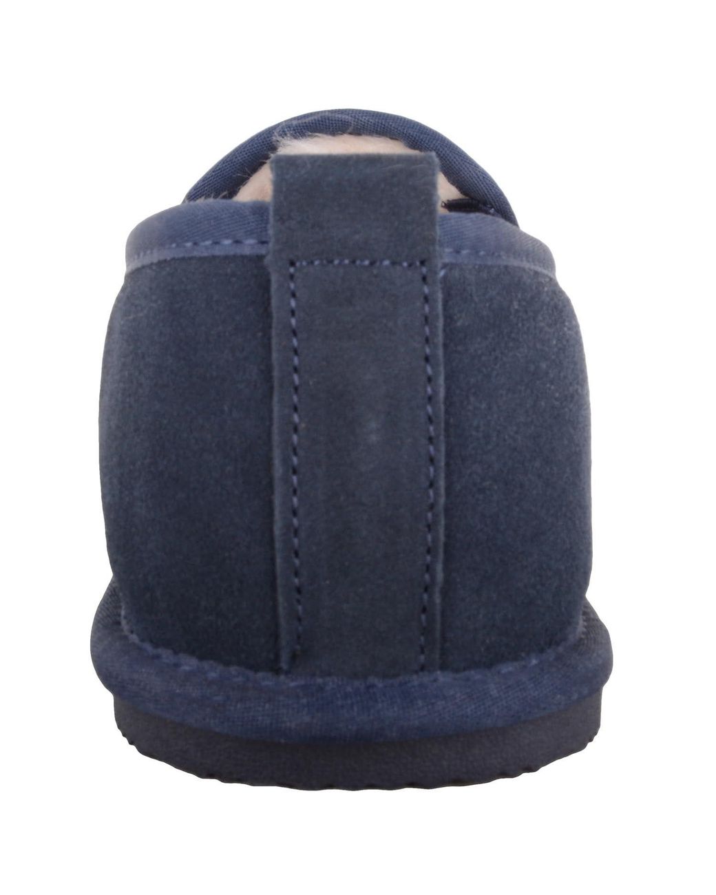 Absolute Footwear Blue Sheepskin Lined Suede Slipper With Elasticated Twin Gusset for men