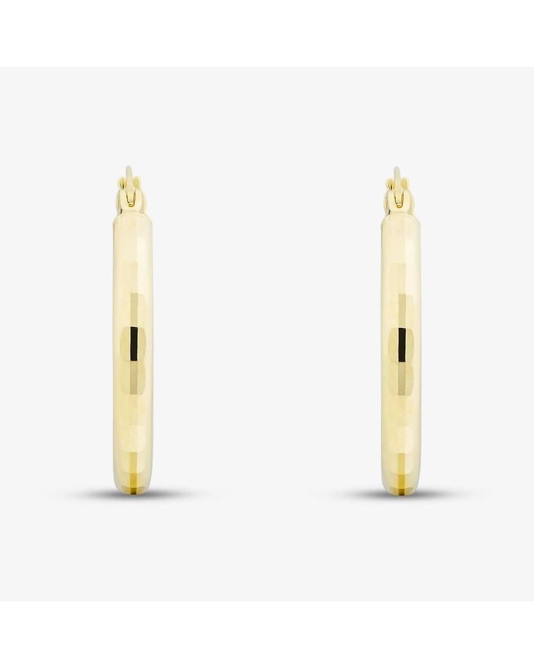 T.H.Baker Metallic 9Ct 20Mm Medium Patterned Hoop Earrings E-Htdc-320-9Y