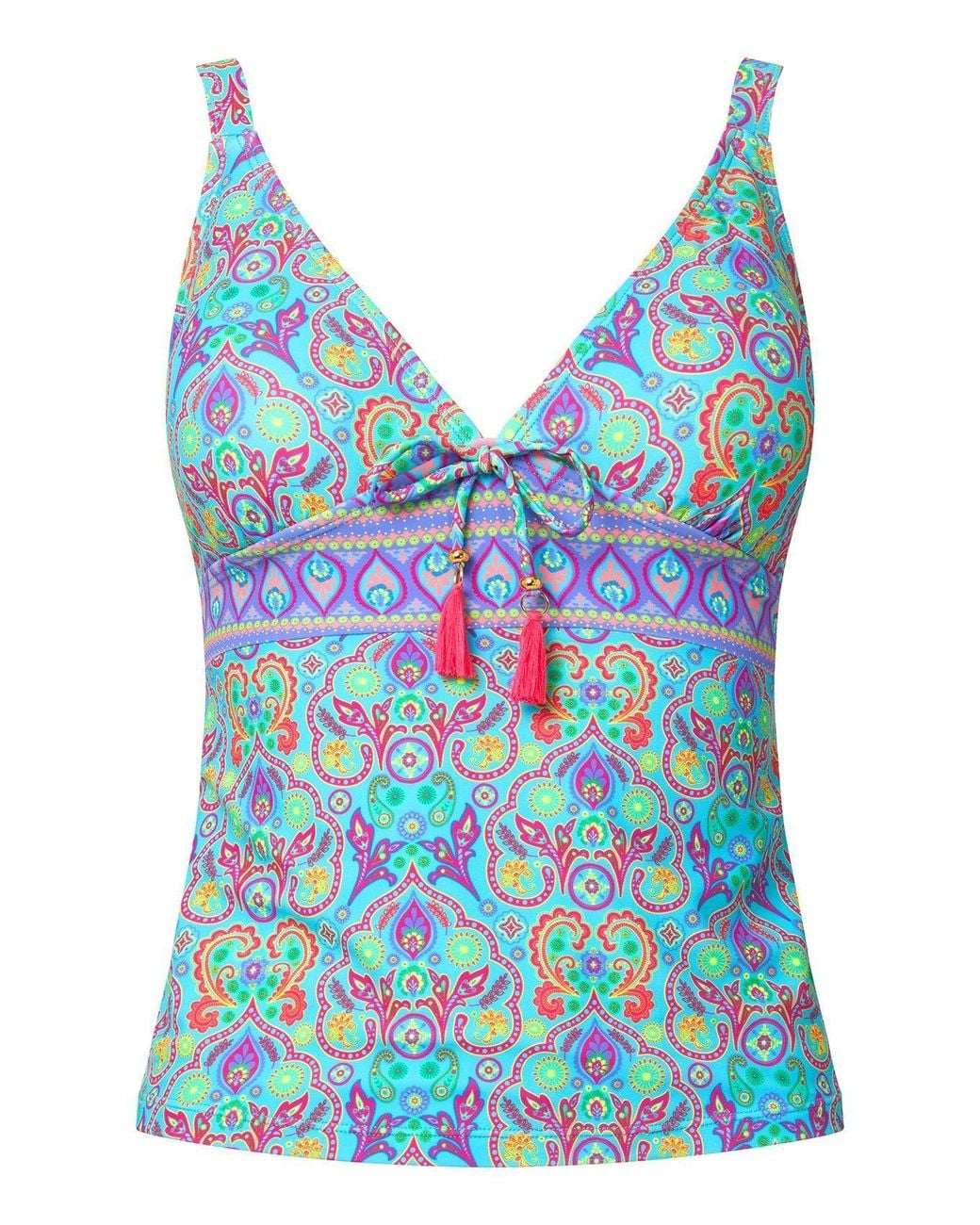 Joe Browns Blue Bright Tile Print Tankini Top
