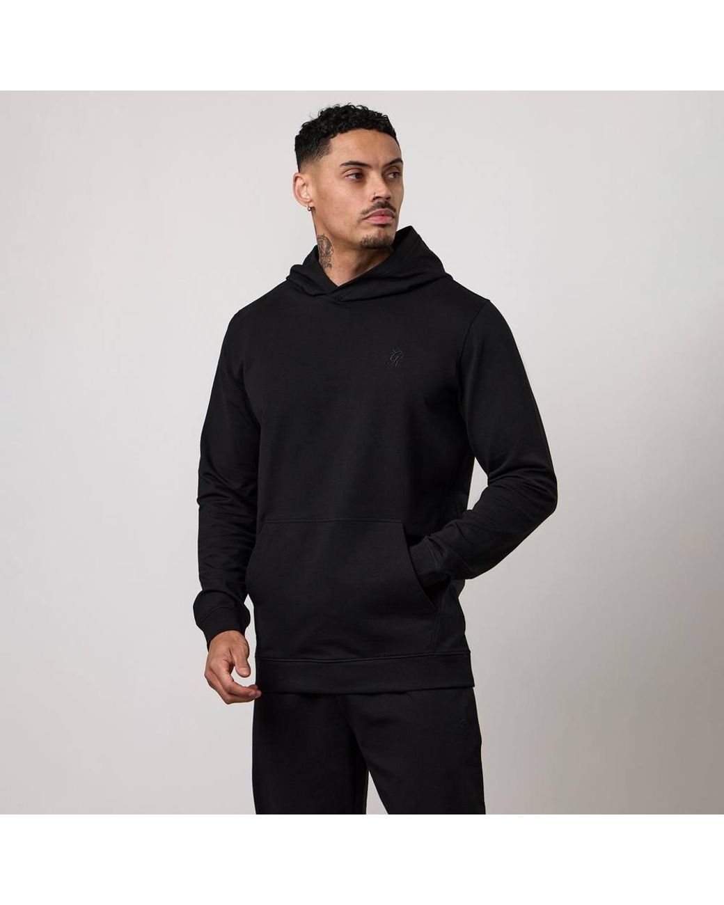 Gym King Black Lightweight Loopback Hoodie Victory for men