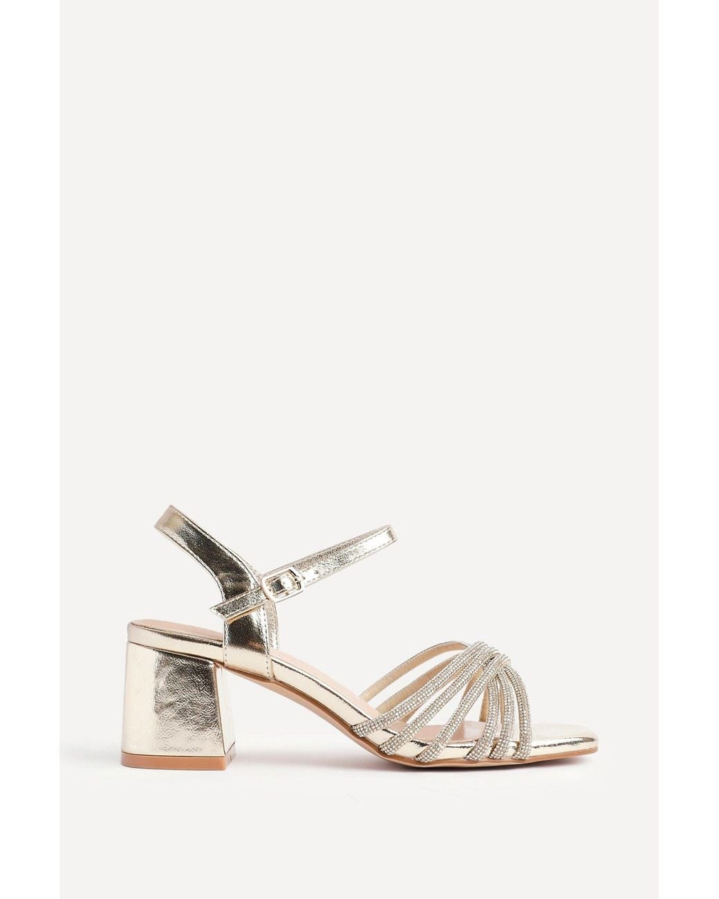 Linzi Natural Strictly Wide Fit Diamante Heels