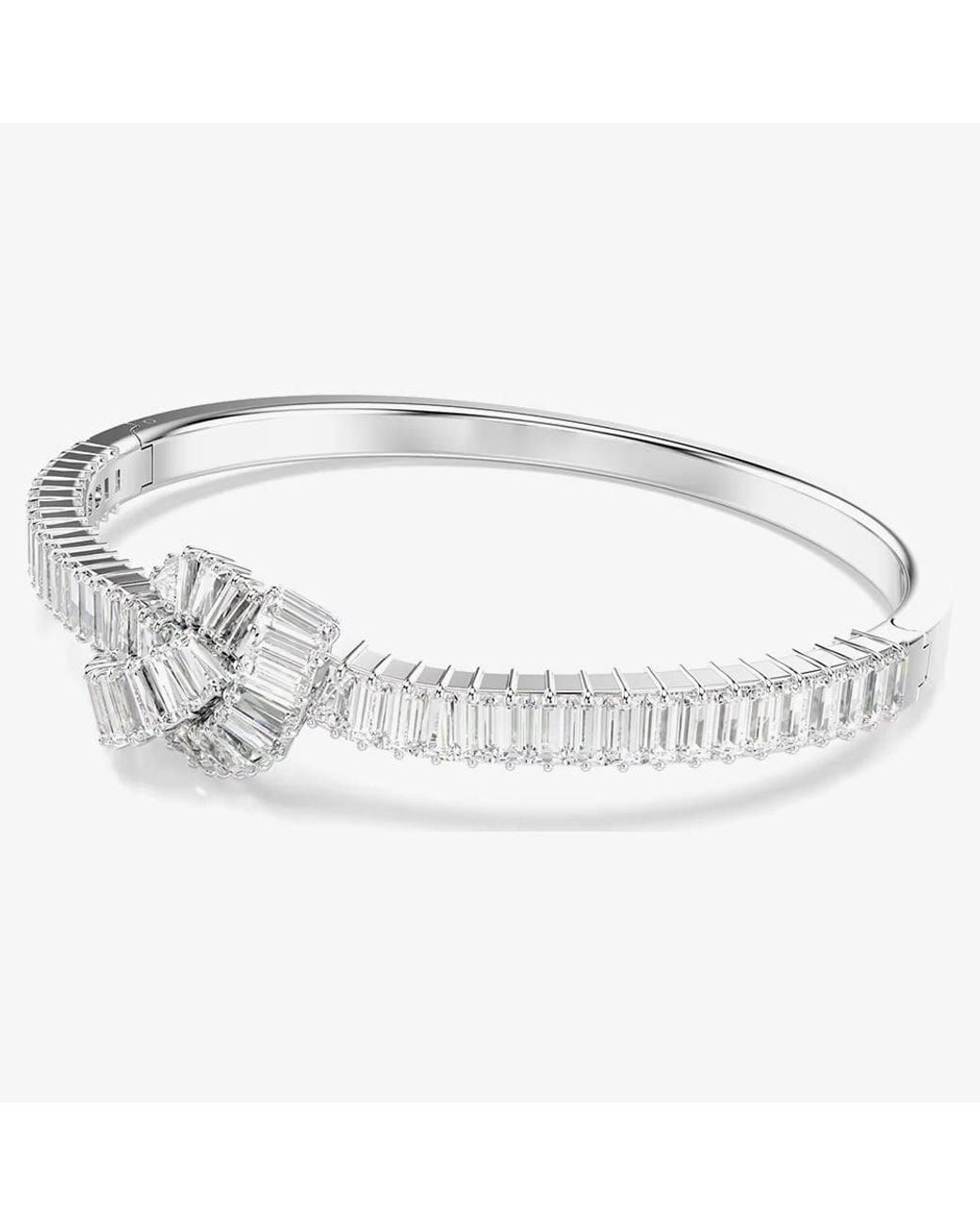 Swarovski Metallic Matrix Rhodium Plated Medium Zirconia Knot Bangle 5727120