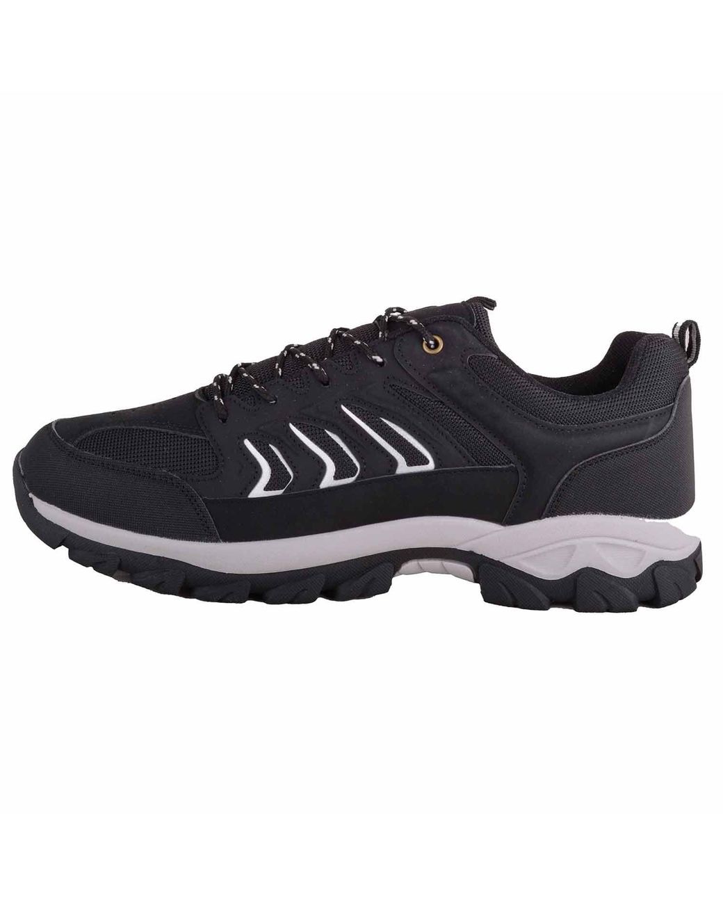 Absolute Footwear Black Lace Up Wide Fitting Hiking Walking Trainer for men