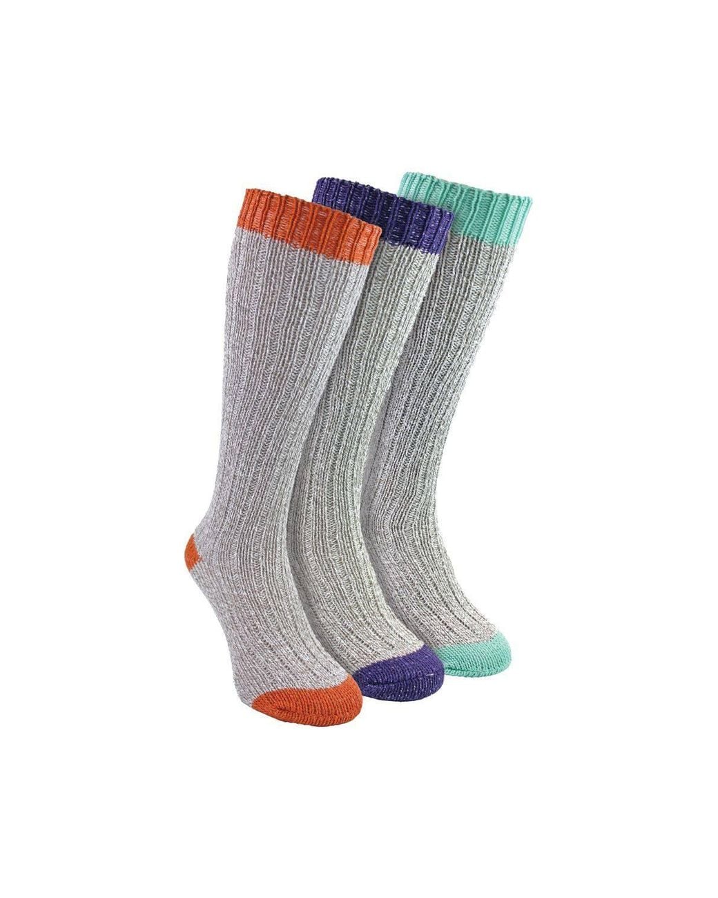 Sock Snob Gray 3 Pairs Extra Long Warm Wool Socks