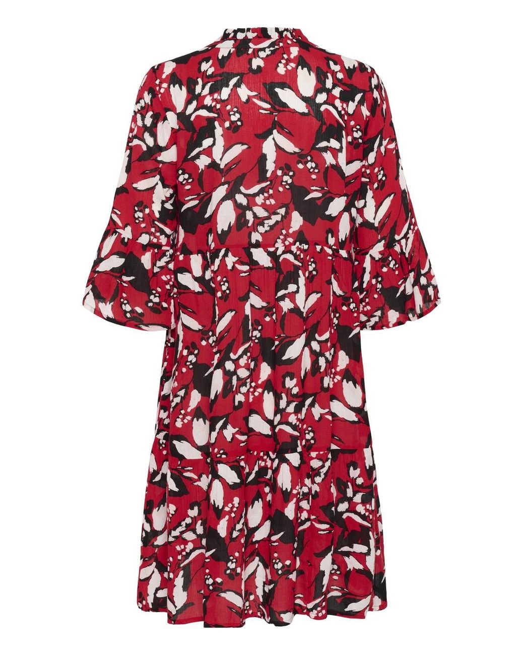 Kaffe Red Kahera V-Neck Knee-Length Printed Dress
