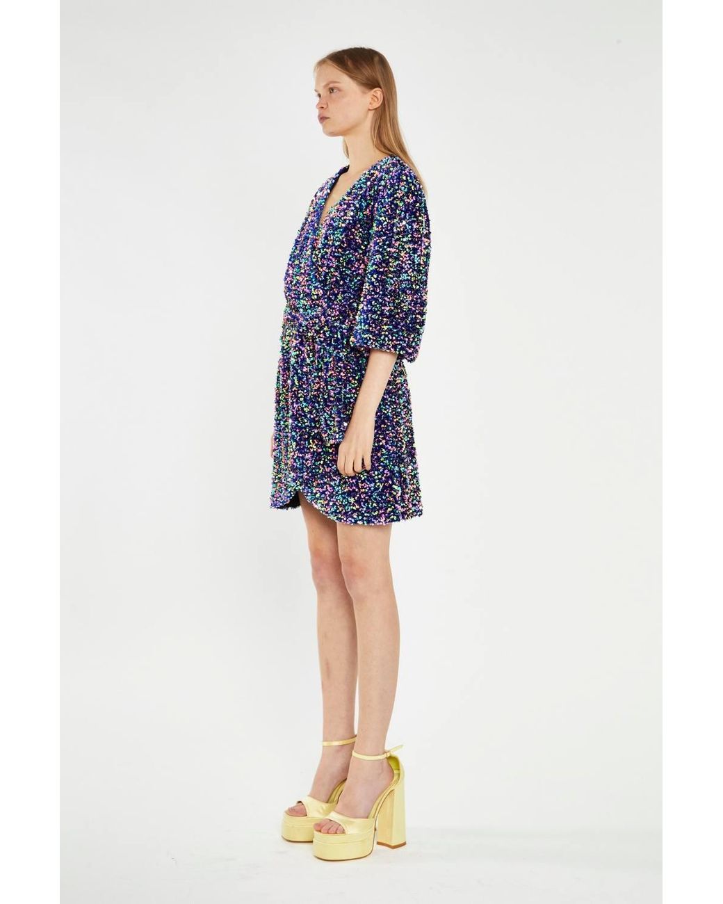 Shnoo Blue Wrap Mini-Dress